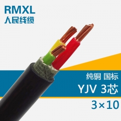 YJV 3*10交联聚乙烯绝缘无氧铜三芯工业电缆